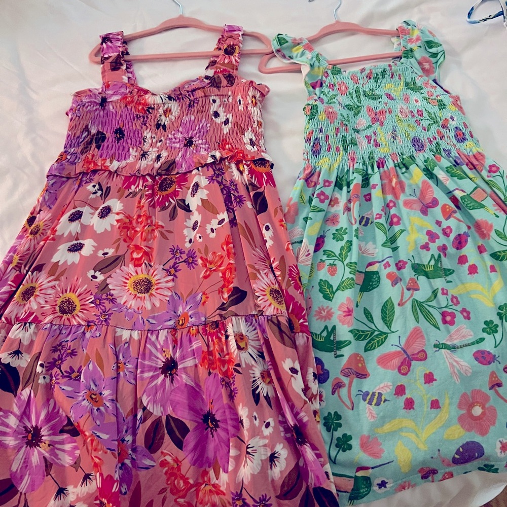 Girls designer summer dress bundle- Floral silky Rachel Parcell & Hatley